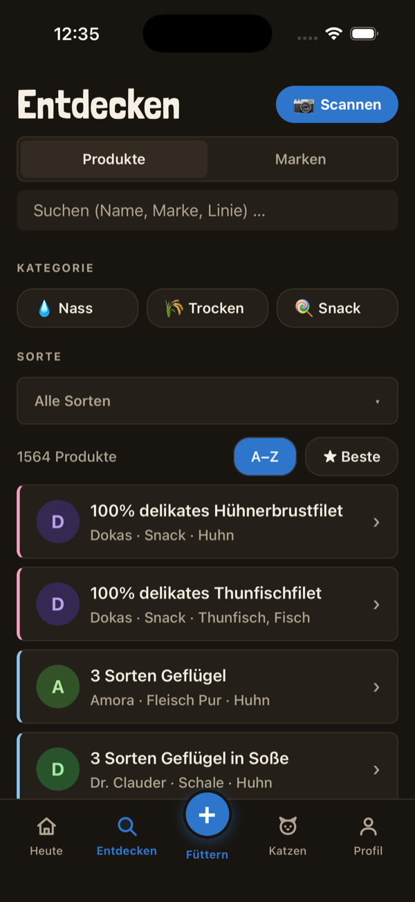 MiauMate – Entdecken mit über 1500 Sorten